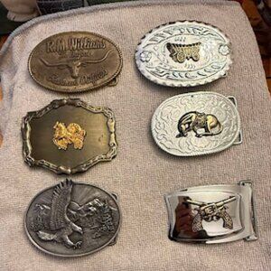 Bundle of 6 Vintage Cowboys Belt Buckle